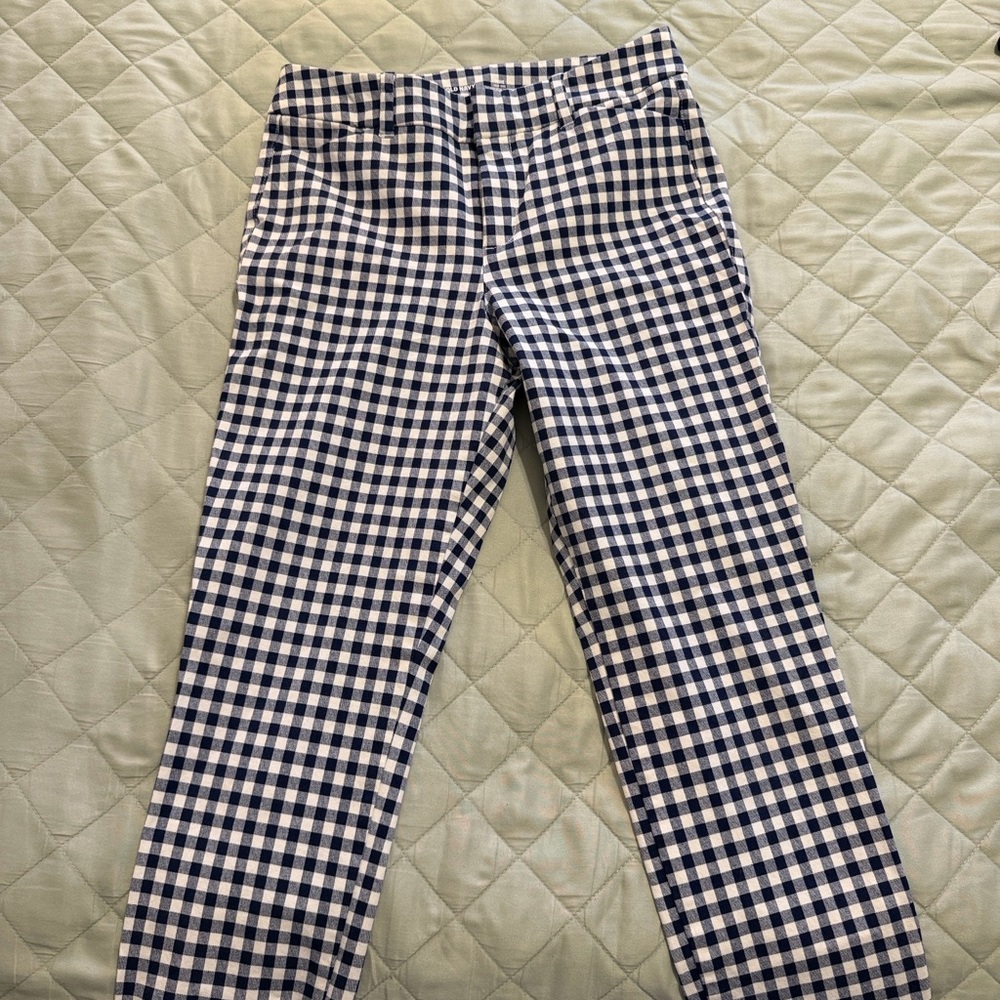 Old Navy Navy and White Gingham Pants